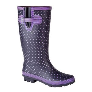 Stormwells Womens/Ladies Polka Dot Wellington Boots / Mauve Polka Dot/Navy